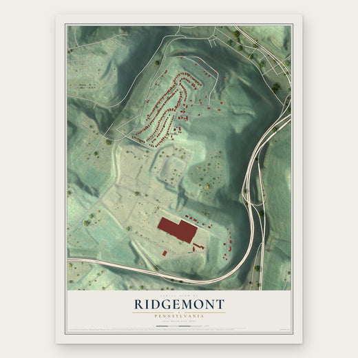 Ridgemont, Pennsylvania map print, the full design