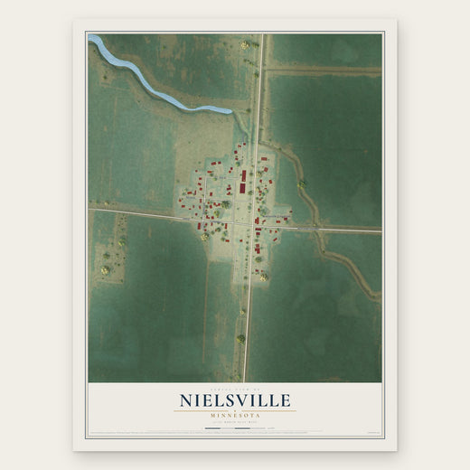 Nielsville, Minnesota map print, the full design