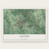 Clayton, North Carolina map print, the full design