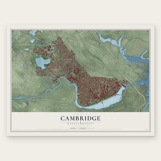 Cambridge, Massachusetts map print, the full design