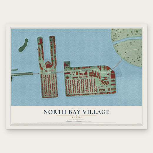 North Bay Village, Florida map print, the full design