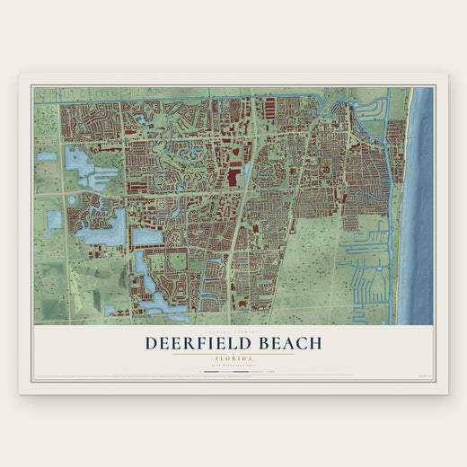 Deerfield Beach, Florida map print, the full design