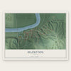 Hazleton, Indiana map print, the full design