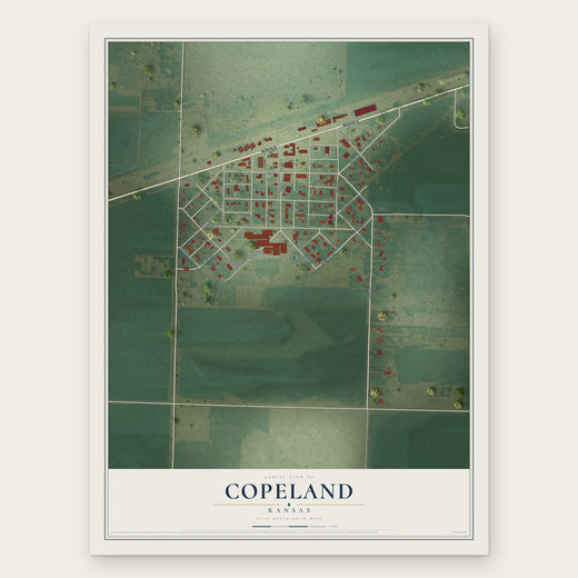 Copeland, Kansas map print, the full design