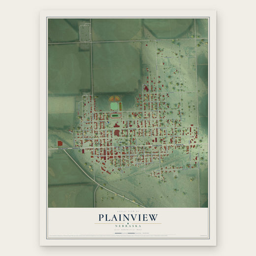 Plainview, Nebraska map print, the full design