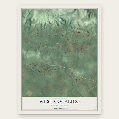 West Cocalico, Pennsylvania map print, the full design
