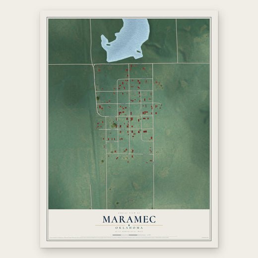 Maramec, Oklahoma map print, the full design
