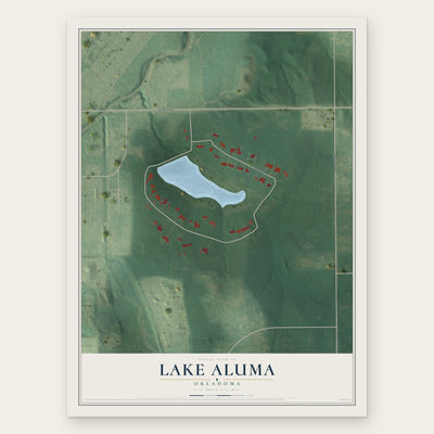 Lake Aluma, Oklahoma map print, the full design