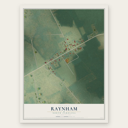 Raynham, North Carolina map print, the full design