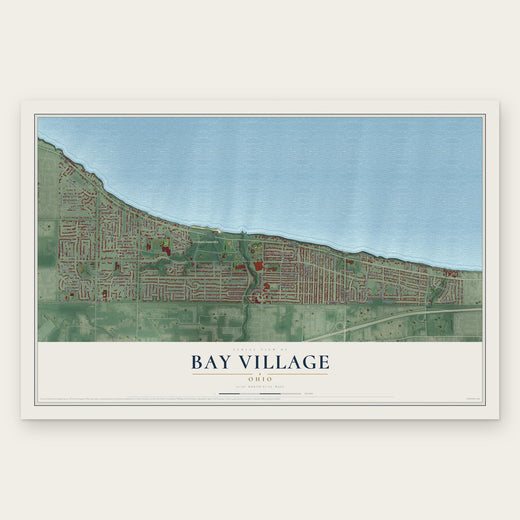 Bay Village, Ohio map print, the full design