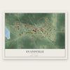Evansville, Minnesota map print, the full design