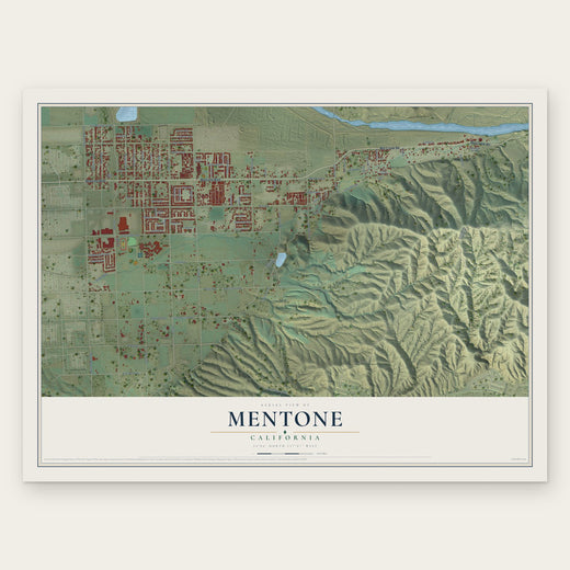 Mentone, California map print, the full design