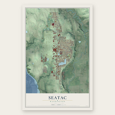 SeaTac, Washington map print, the full design