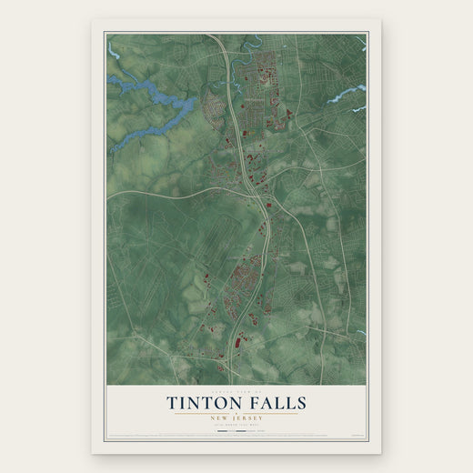 Tinton Falls, New Jersey map print, the full design