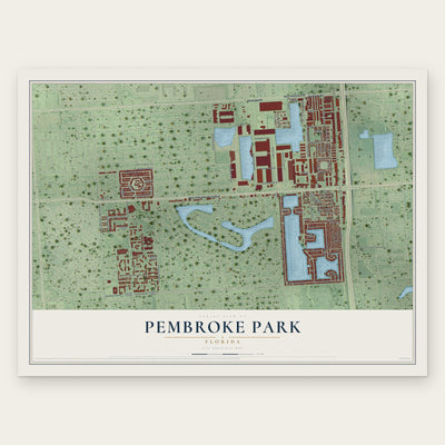 Pembroke Park, Florida map print, the full design