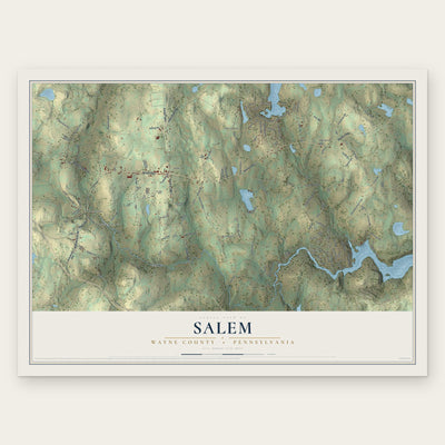 Salem, Wayne County, Pennsylvania map print, the full design