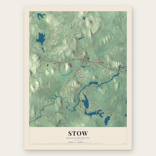 Stow, Massachusetts map print, the full design
