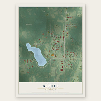 Bethel, Minnesota map print, the full design