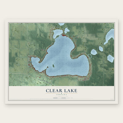 Clear Lake, Indiana map print, the full design