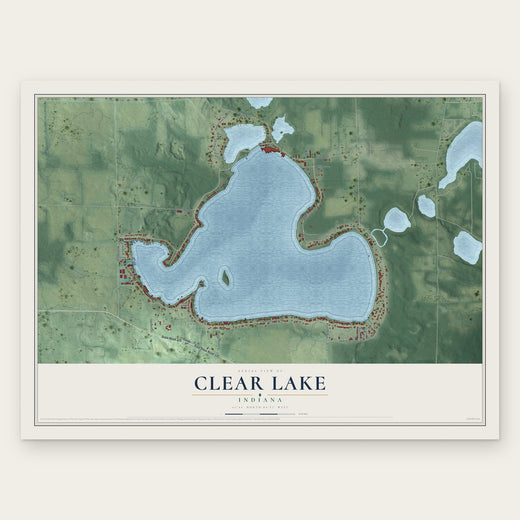 Clear Lake, Indiana map print, the full design