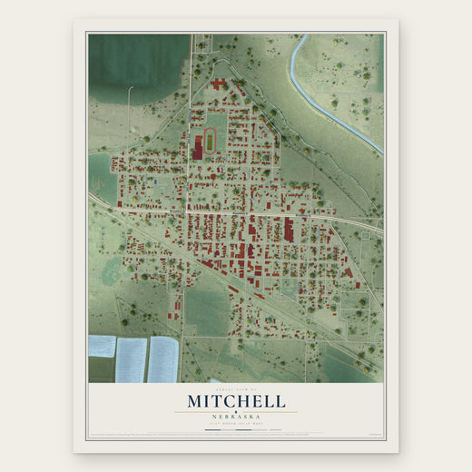Mitchell, Nebraska map print, the full design