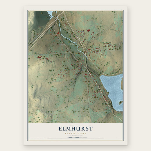 Elmhurst, Pennsylvania map print, the full design