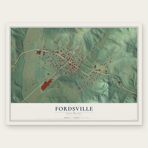 Fordsville, Kentucky map print, the full design