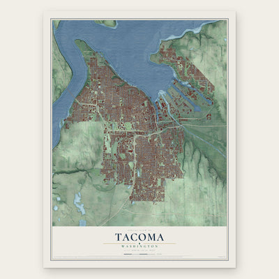 Tacoma, Washington map print, the full design