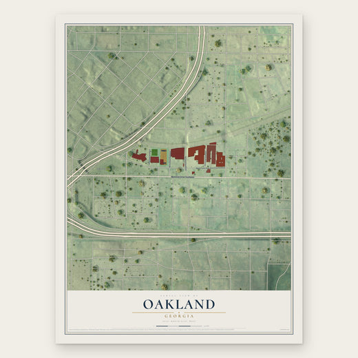 Oakland, Georgia map print, the full design