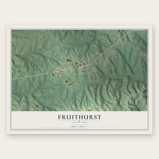 Fruithurst, Alabama map print, the full design