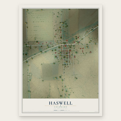 Haswell, Colorado map print, the full design