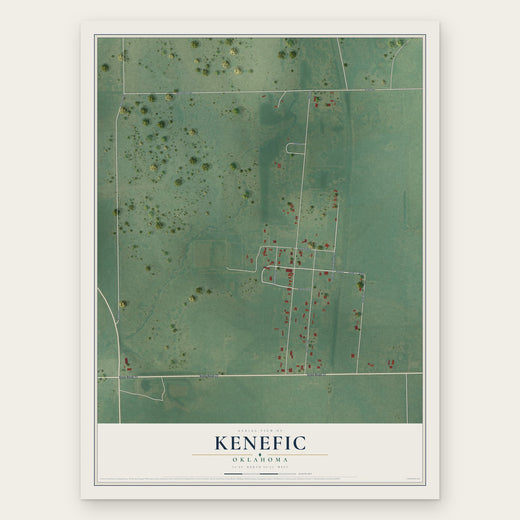 Kenefic, Oklahoma map print, the full design
