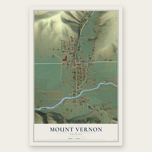 Mount Vernon, Oregon map print, the full design