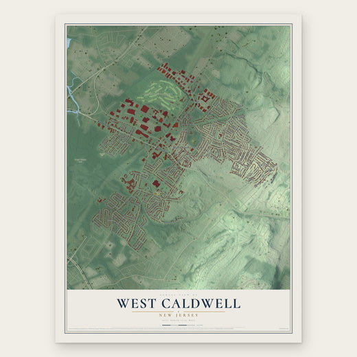 West Caldwell, New Jersey map print, the full design