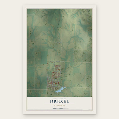 Drexel, Missouri map print, the full design