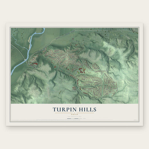 Turpin Hills, Ohio map print, the full design