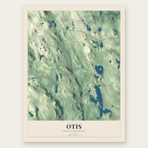 Otis, Massachusetts map print, the full design