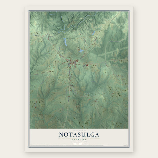 Notasulga, Alabama map print, the full design