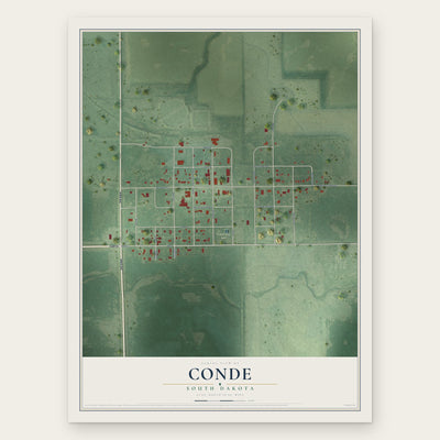 Conde, South Dakota map print, the full design