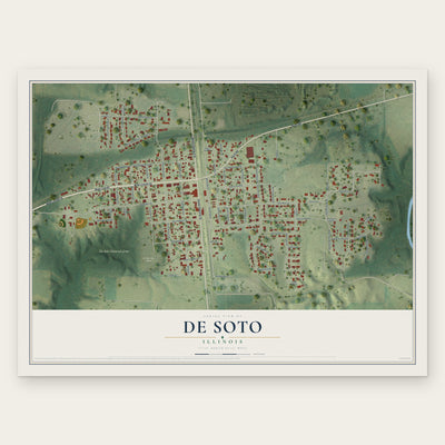 De Soto, Illinois map print, the full design