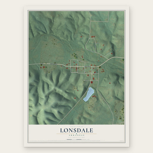 Lonsdale, Arkansas map print, the full design
