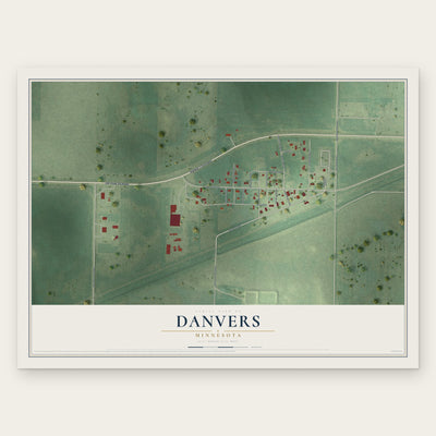 Danvers, Minnesota map print, the full design