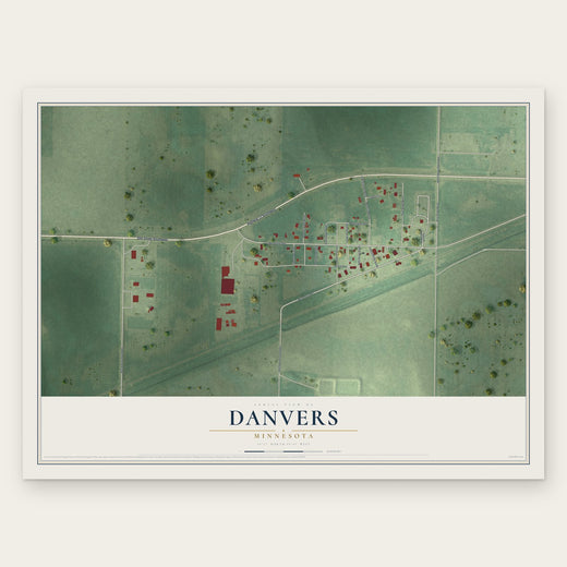 Danvers, Minnesota map print, the full design