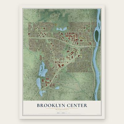 Brooklyn Center, Minnesota map print, the full design