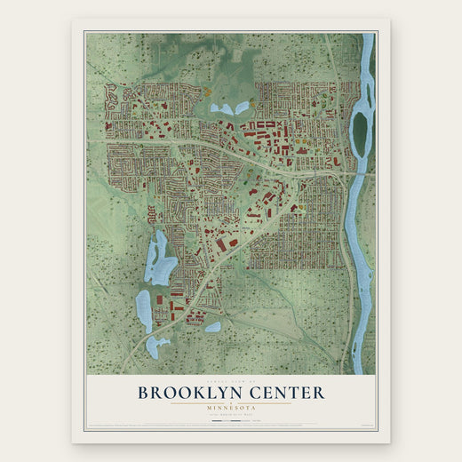 Brooklyn Center, Minnesota map print, the full design