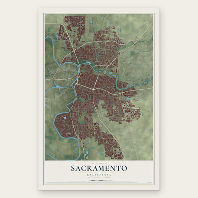 Sacramento, California map print, the full design