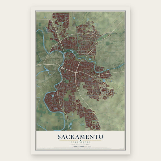 Sacramento, California map print, the full design