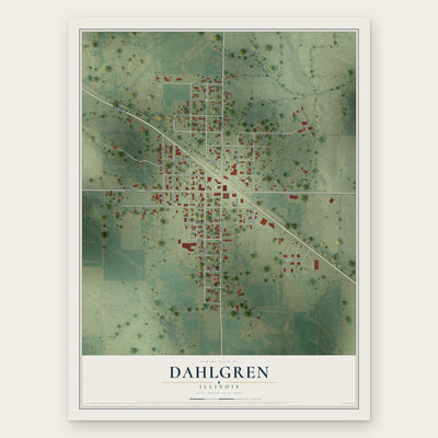 Dahlgren, Illinois map print, the full design