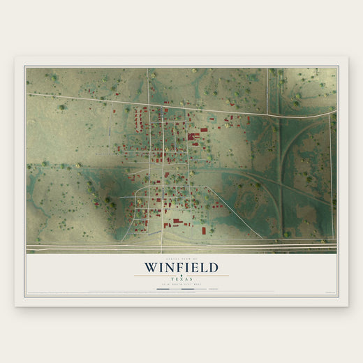 Winfield, Texas map print, the full design