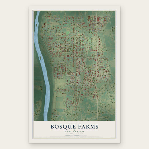 Bosque Farms, New Mexico map print, the full design